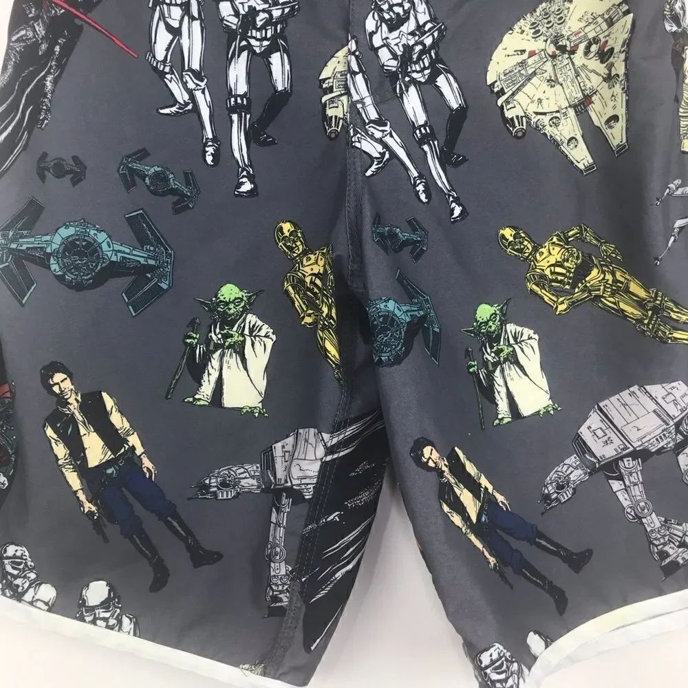 Star Wars Character Graphic Print Swim Trunks - Picture 7 of 11